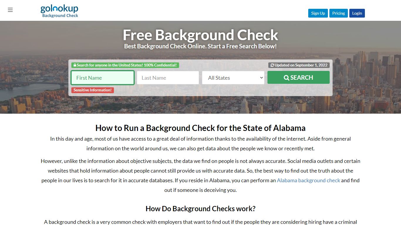 Alabama Background Check, Background Check Alabama - GoLookUp
